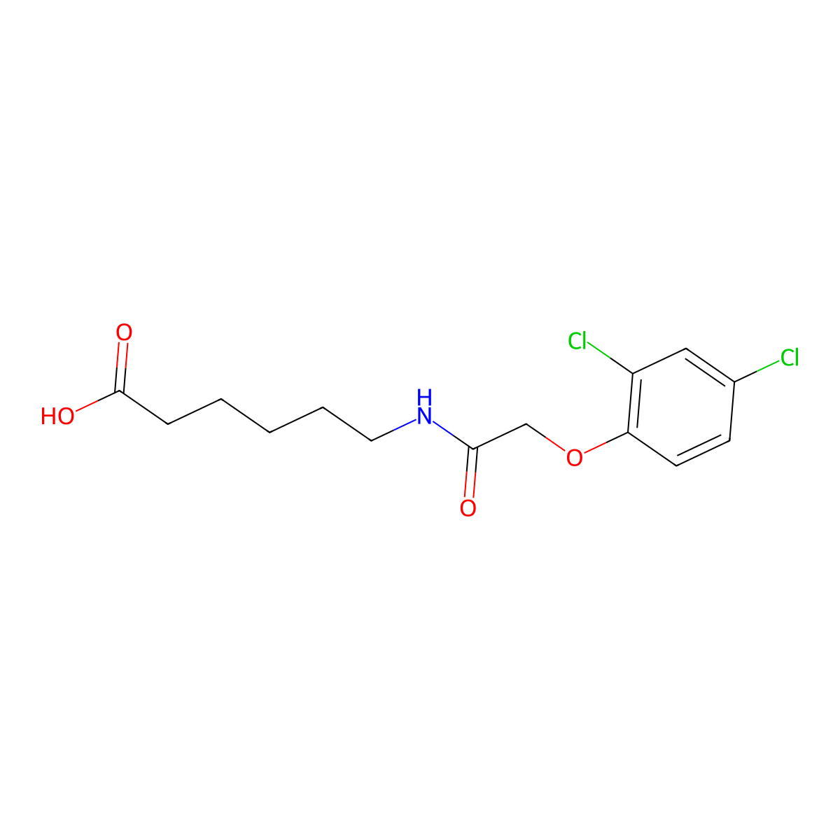 6-{[(2,4-Dichlorophenoxy)acetyl]amino}hexanoic acid molecular structure, CAS 78130-08-2