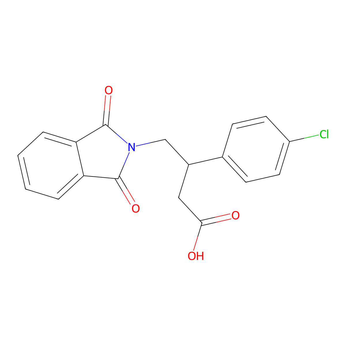 3-(4-chlorophenyl)-4-(1,3-dioxo-1,3-dihydro-2H-isoindol-2-yl)butanoic acid molecular structure, CAS 78131-01-8