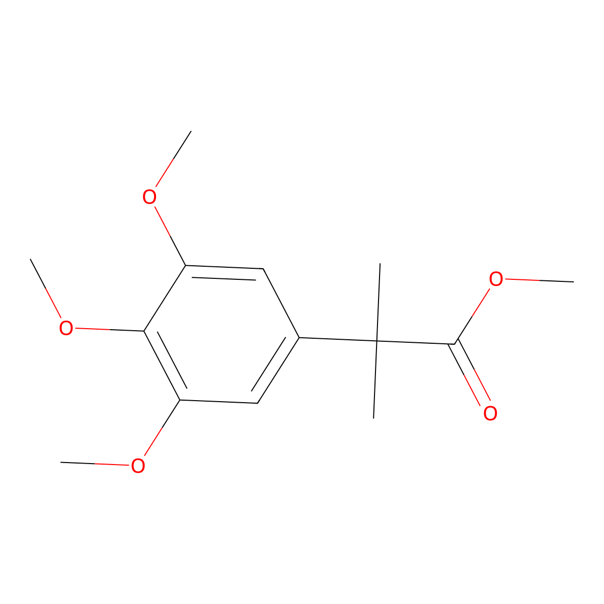 Methyl 2-methyl-2-(3,4,5-trimethoxyphenyl)propanoate molecular structure, CAS 78131-14-3