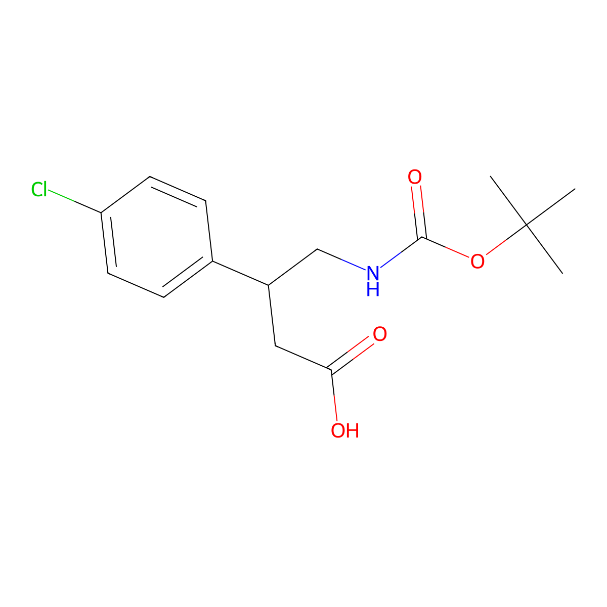 4-(tert-Butoxycarbonylamino)-3-(4-chlorophenyl)butanoic acid molecular structure, CAS 78131-30-3