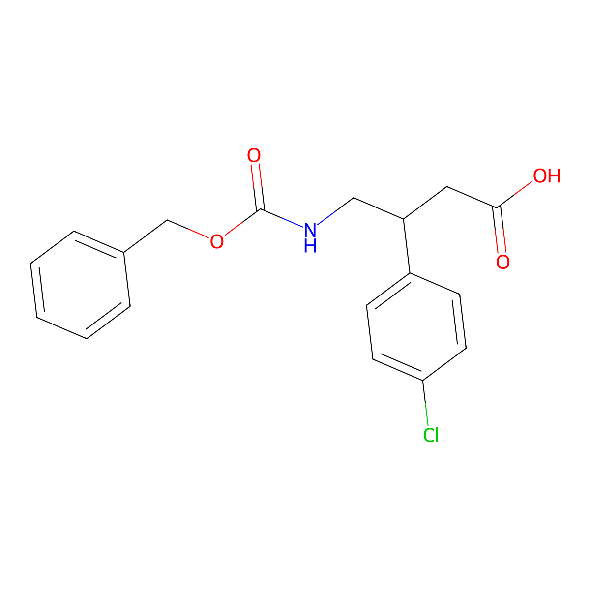 4-{[(Benzyloxy)carbonyl]amino}-3-(4-chlorophenyl)butanoic acid molecular structure, CAS 78131-31-4