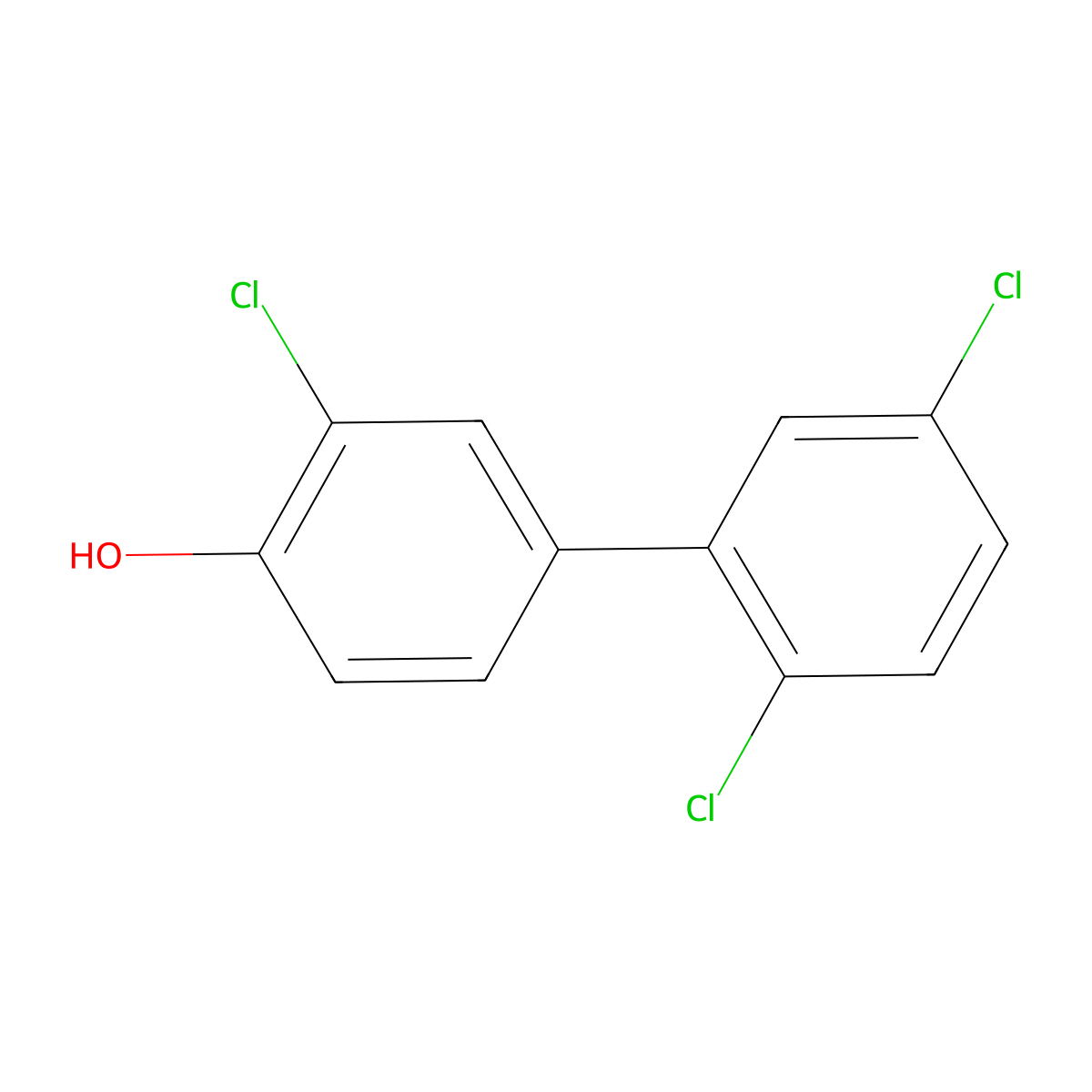 2-Chloro-4-(2,5-dichlorophenyl)phenol molecular structure, CAS 78143-73-4
