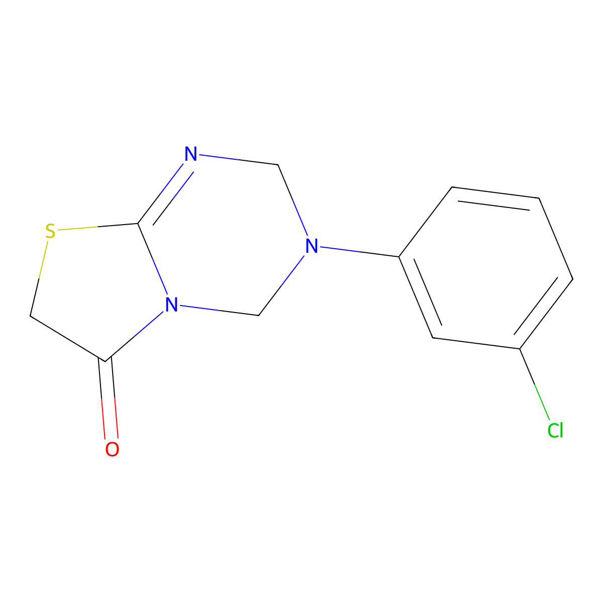 3-(3-chlorophenyl)-3,4-dihydro-2H-[1,3]thiazolo[3,2-a][1,3,5]triazin-6(7H)-one molecular structure, CAS 78153-33-0
