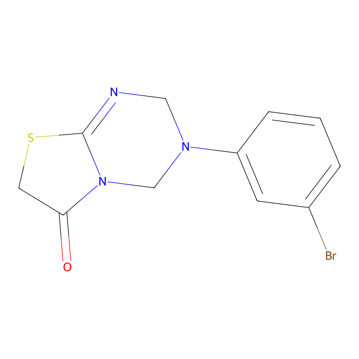 2H-thiazolo[3,2-a]-1,3,5-triazin-6(7H)-one, 3-(3-bromophenyl)-3,4-dihydro- molecular structure, CAS 78153-34-1