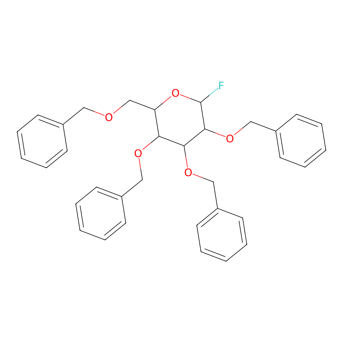 2,3,4,6-Tetra-O-benzyl-beta-D-glucopyranosyl Fluoride molecular structure, CAS 78153-79-4