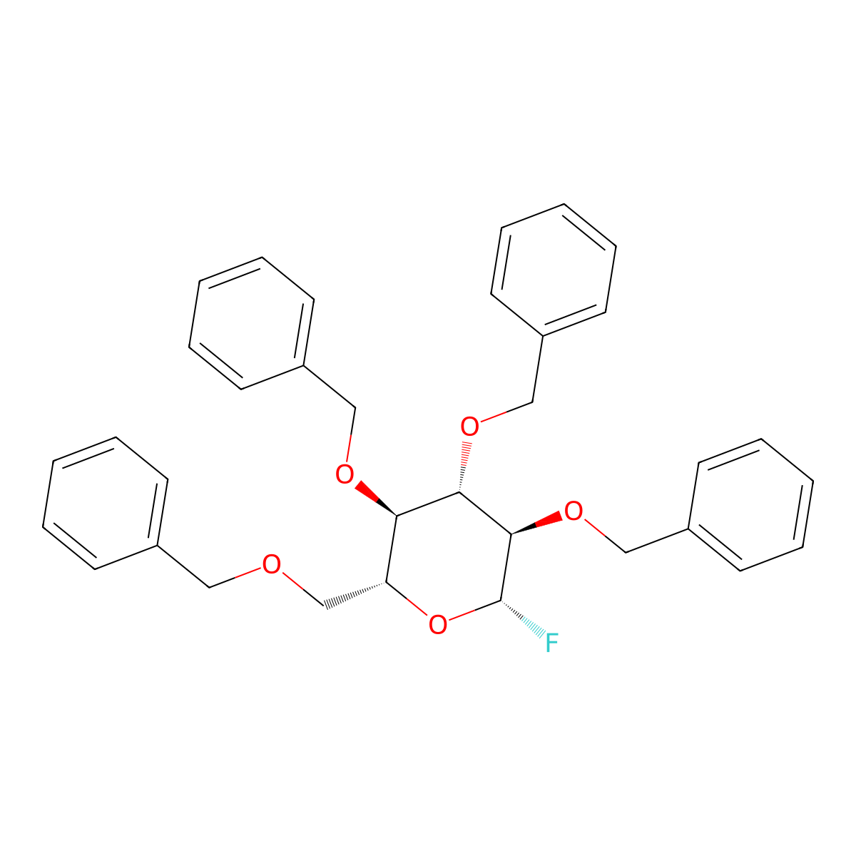 2,3,4,6-Tetra-O-benzyl-beta-D-glucopyranosyl Fluoride molecular structure, CAS 78153-79-4