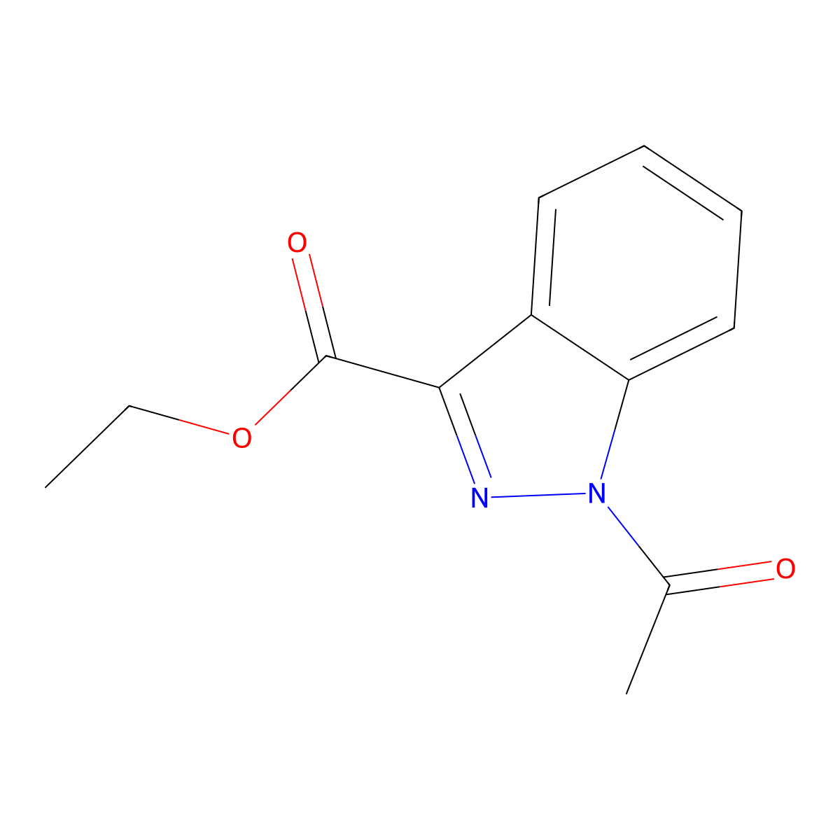 Ethyl 1-acetyl-1H-indazole-3-carboxylate molecular structure, CAS 78155-12-1