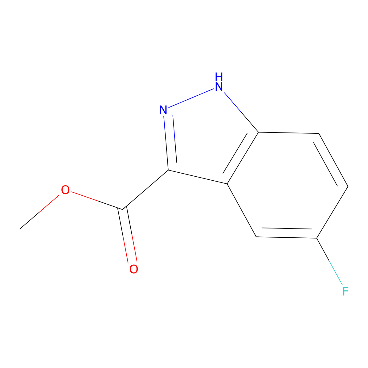 Methyl 5-fluoro-1H-indazole-3-carboxylate molecular structure, CAS 78155-73-4