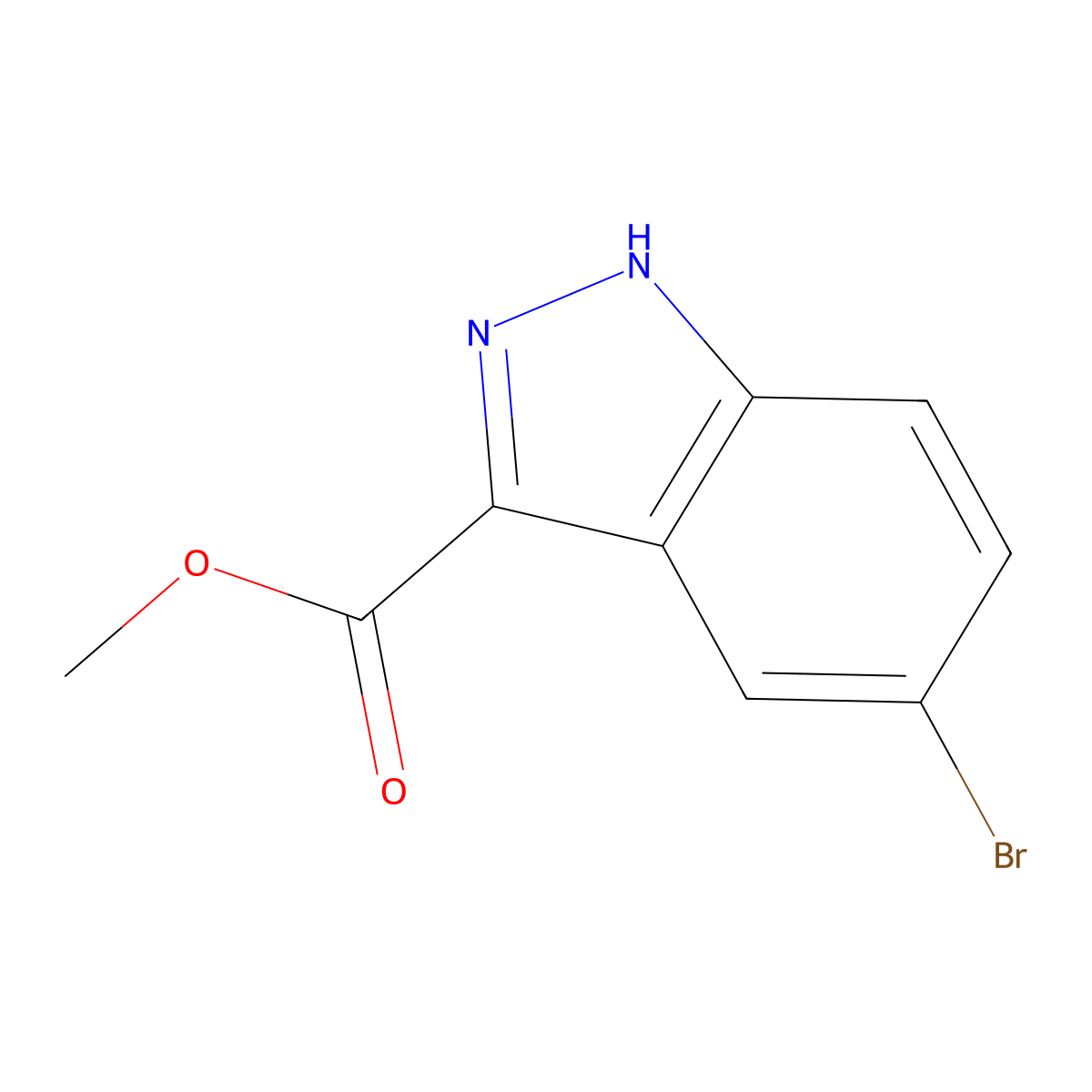 Methyl 5-bromo-1H-indazole-3-carboxylate molecular structure, CAS 78155-74-5