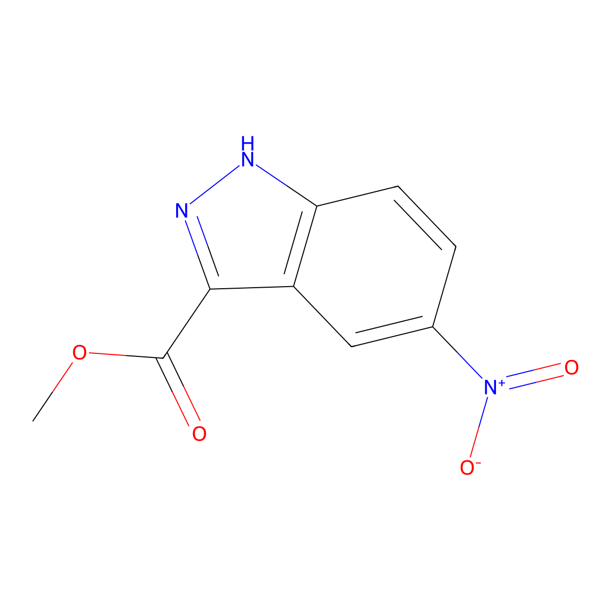 Methyl 5-nitro-1H-indazole-3-carboxylate molecular structure, CAS 78155-75-6