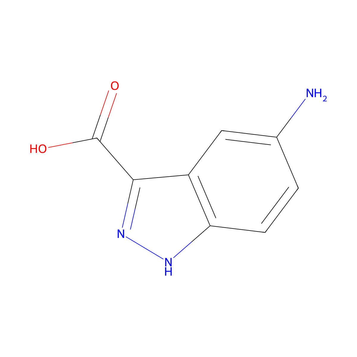 5-amino-1H-indazole-3-carboxylic Acid molecular structure, CAS 78155-77-8