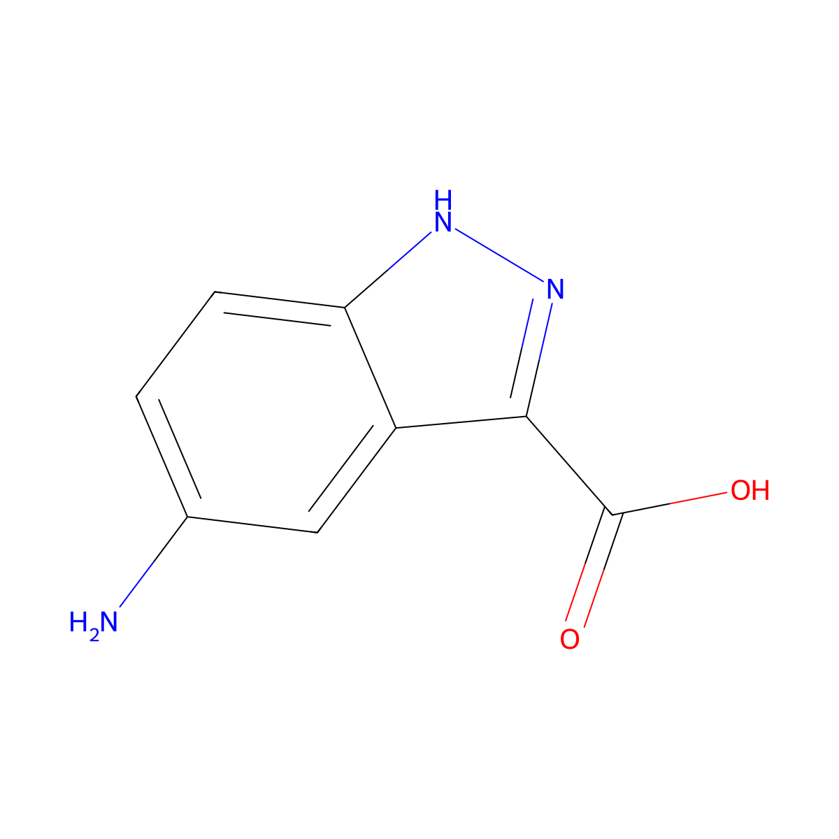 5-amino-1H-indazole-3-carboxylic Acid molecular structure, CAS 78155-77-8
