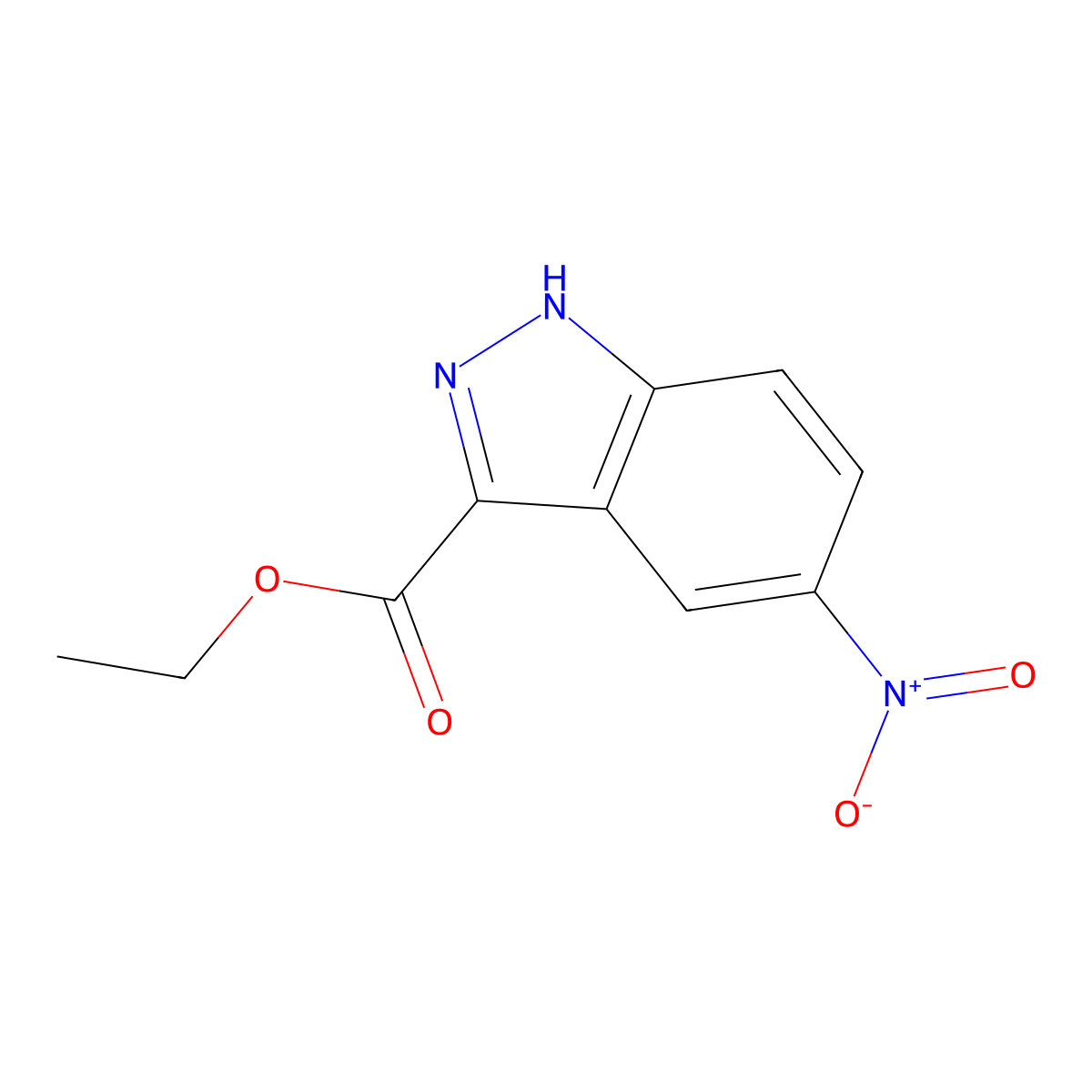 Ethyl 5-nitro-1H-indazole-3-carboxylate molecular structure, CAS 78155-85-8