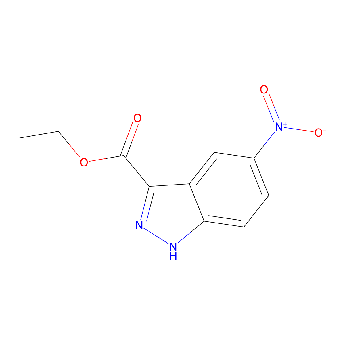 Ethyl 5-nitro-1H-indazole-3-carboxylate molecular structure, CAS 78155-85-8