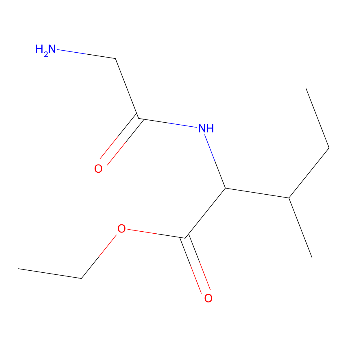 ethyl (2S,3S)-2-(2-aminoacetamido)-3-methylpentanoate molecular structure, CAS 78157-56-9