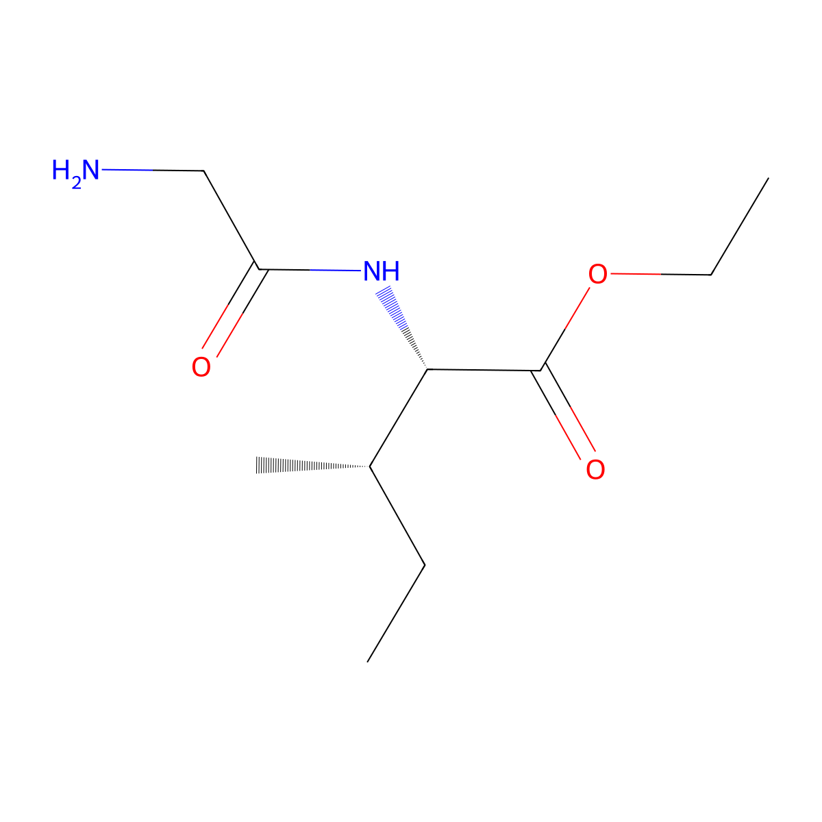 ethyl (2S,3S)-2-(2-aminoacetamido)-3-methylpentanoate molecular structure, CAS 78157-56-9