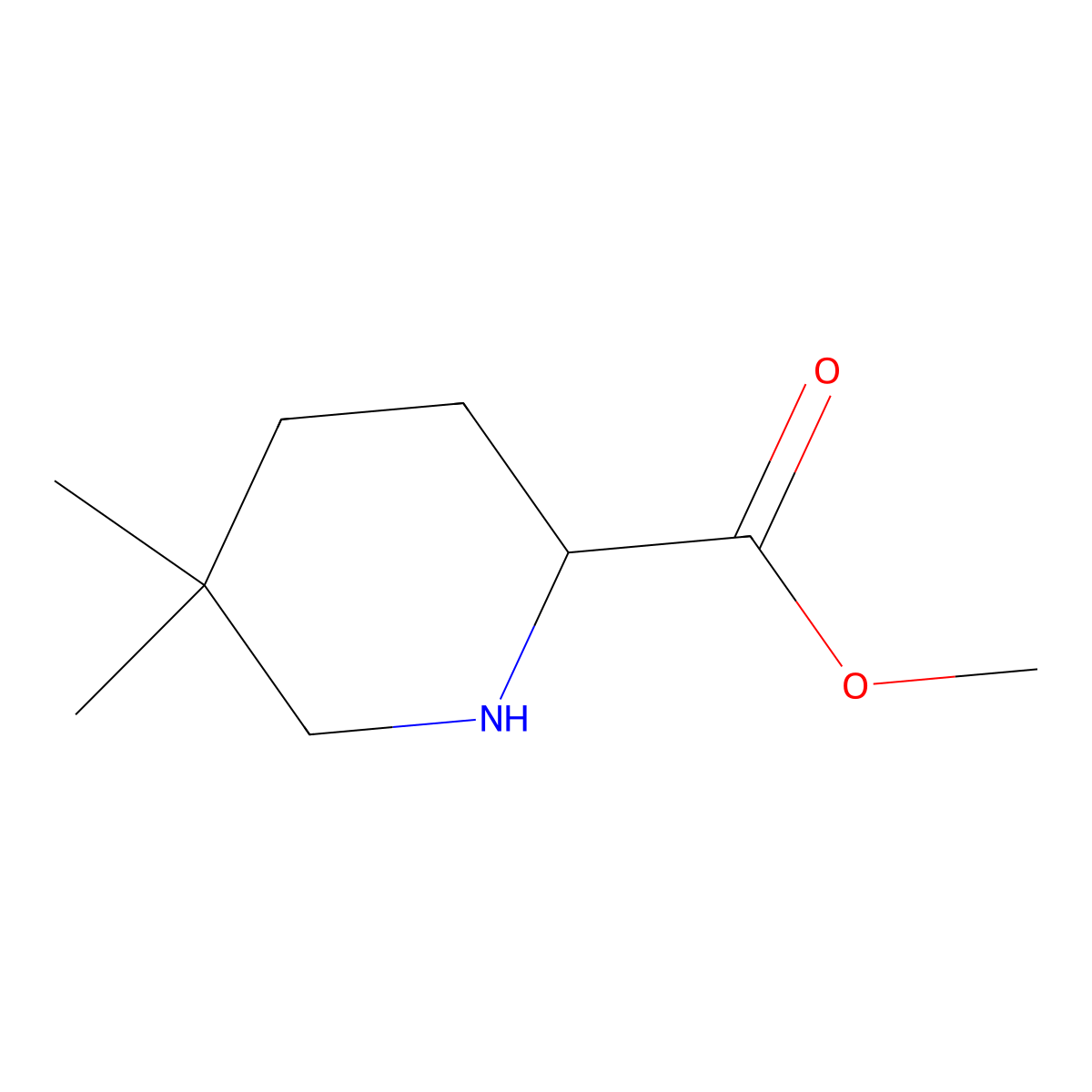 Methyl 5,5-dimethylpiperidine-2-carboxylate molecular structure, CAS 781580-93-6