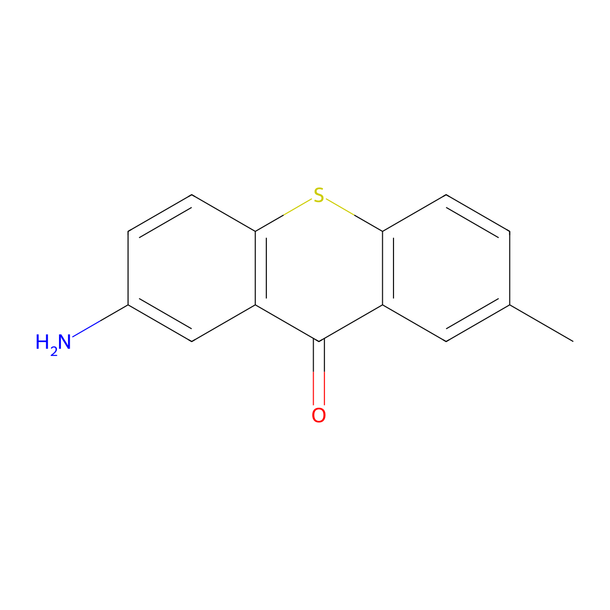 2-amino-7-methyl-9H-thioxanthen-9-one molecular structure, CAS 78160-12-0