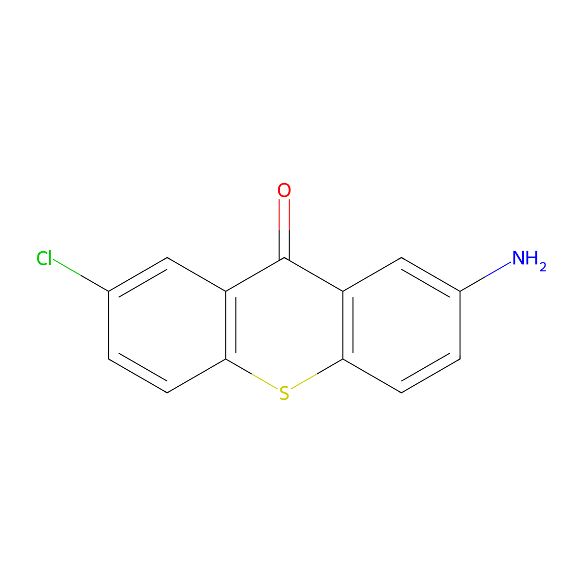 2-amino-7-chloro-9H-thioxanthen-9-one molecular structure, CAS 78160-13-1