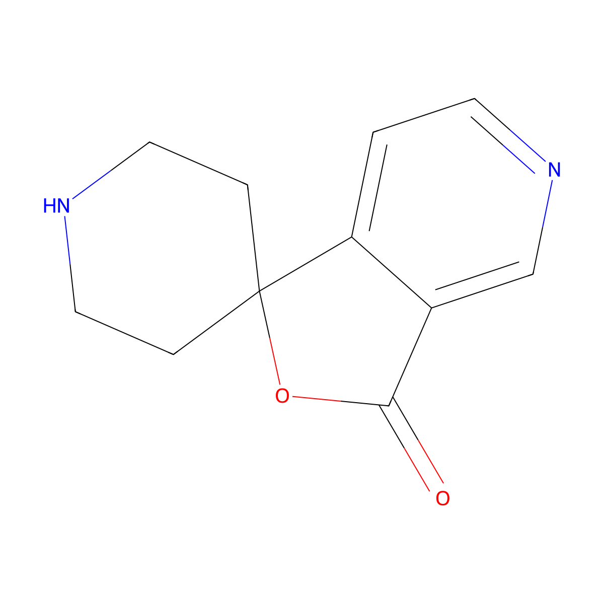 3H-Spiro[furo[3,4-c]pyridine-1,4'-piperidin]-3-one molecular structure, CAS 781609-42-5