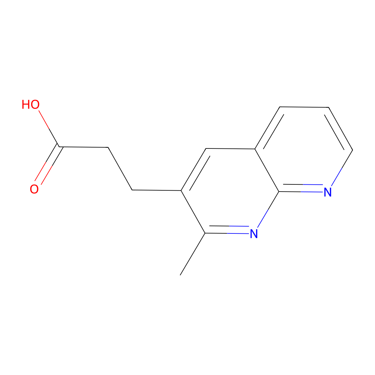 3-(2-Methyl-1,8-naphthyridin-3-yl)propanoic acid molecular structure, CAS 781610-24-0