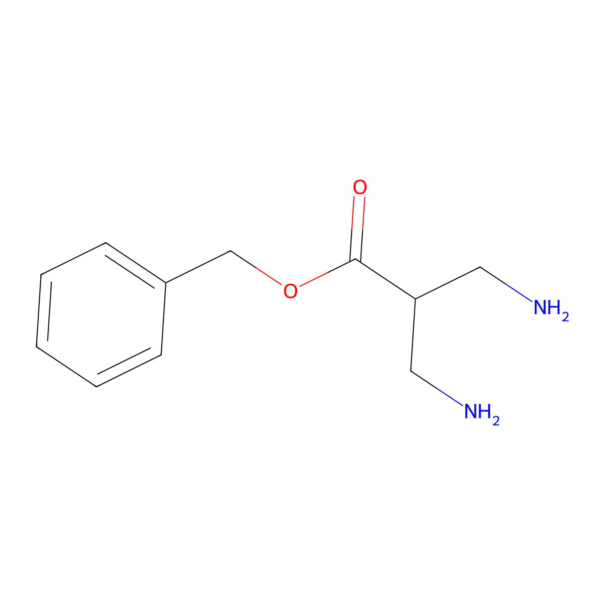 Benzyl 3-amino-2-(aminomethyl)propanoate molecular structure, CAS 781610-28-4