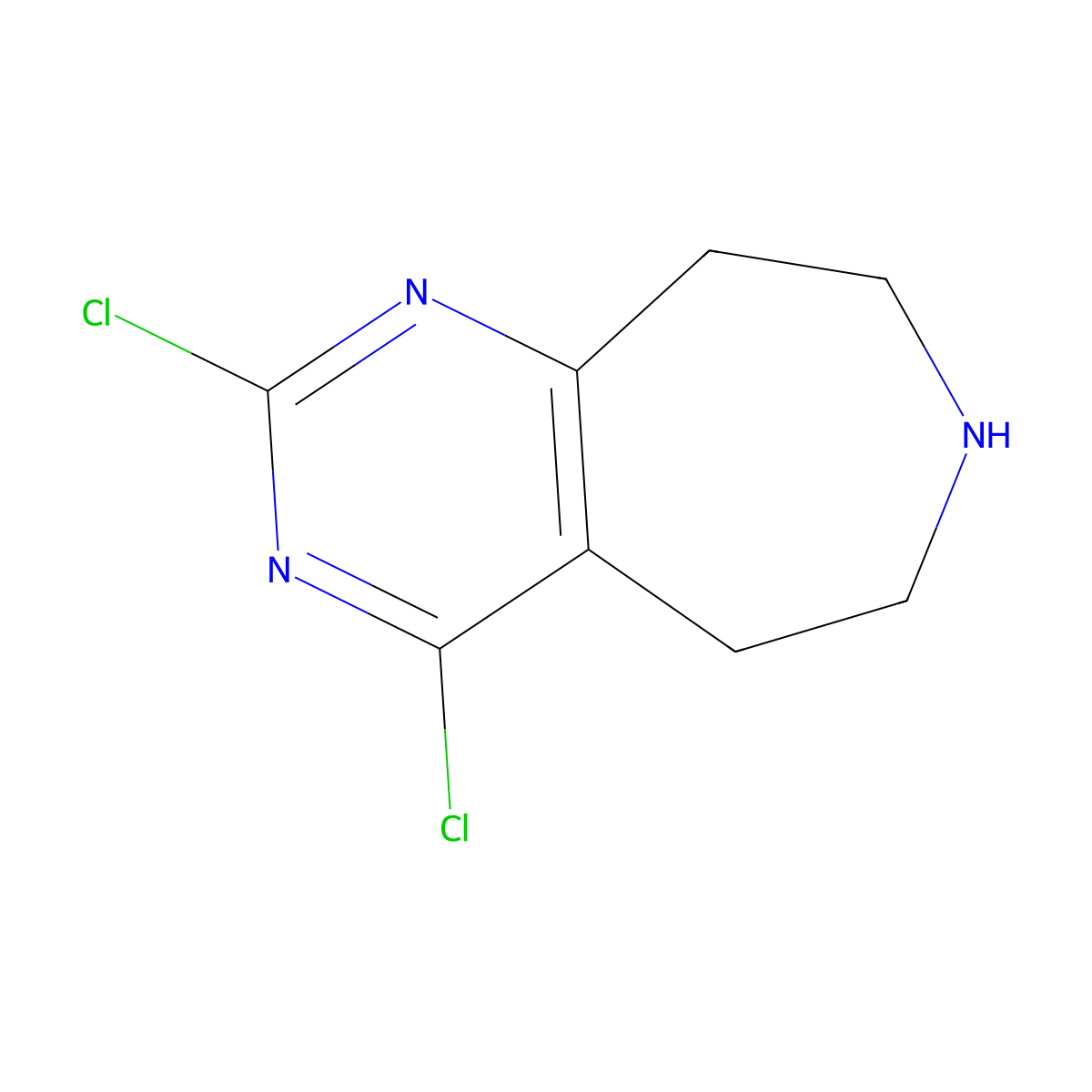 2,4-dichloro-6,7,8,9-tetrahydro-5H-pyrimido[4,5-d]azepine molecular structure, CAS 781612-89-3
