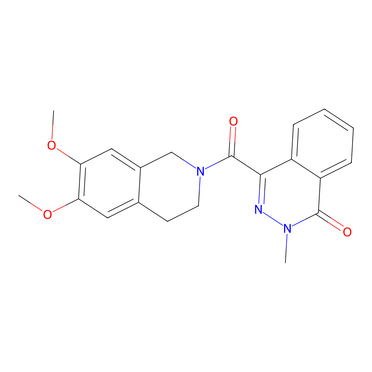 4-[(6,7-dimethoxy-3,4-dihydroisoquinolin-2(1H)-yl)carbonyl]-2-methylphthalazin-1(2H)-one molecular structure, CAS 781618-86-8