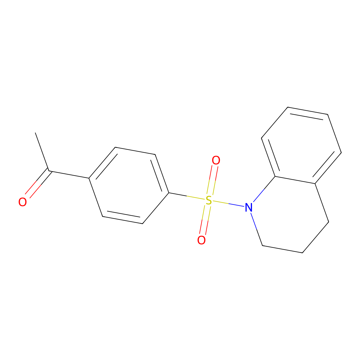 1-[4-(3,4-dihydro-2H-quinolin-1-ylsulfonyl)phenyl]ethanone molecular structure, CAS 781621-04-3