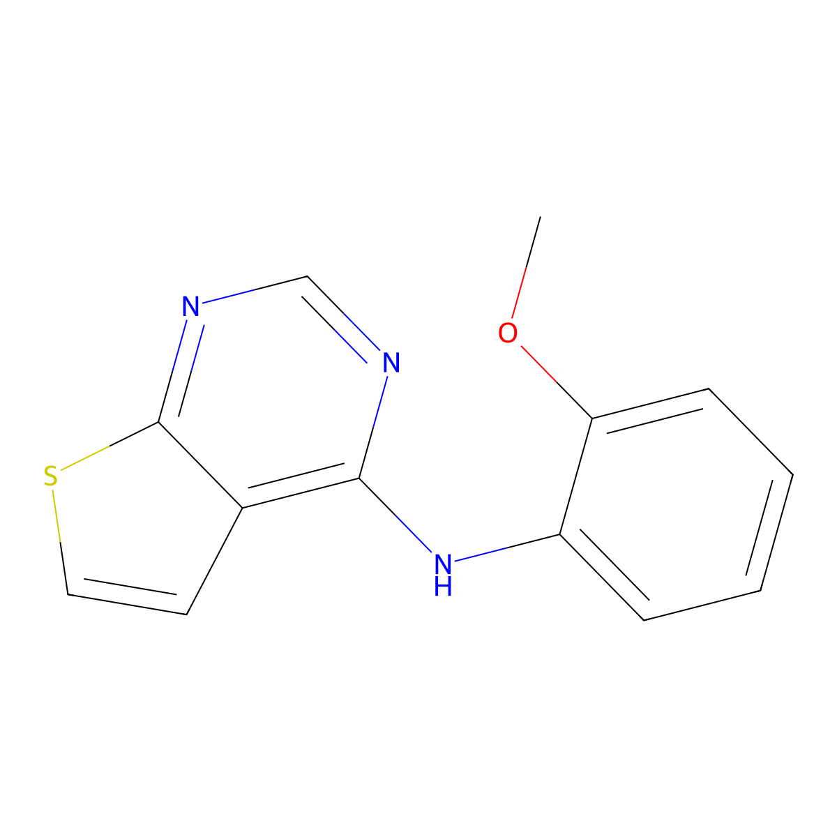 N-(2-methoxyphenyl)thieno[2,3-d]pyrimidin-4-amine molecular structure, CAS 781622-52-4