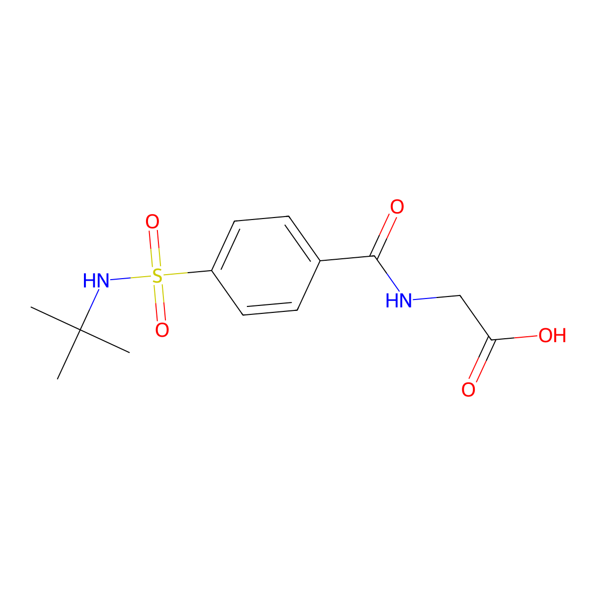 2-{[4-(Tert-butylsulfamoyl)phenyl]formamido}acetic acid molecular structure, CAS 781626-62-8
