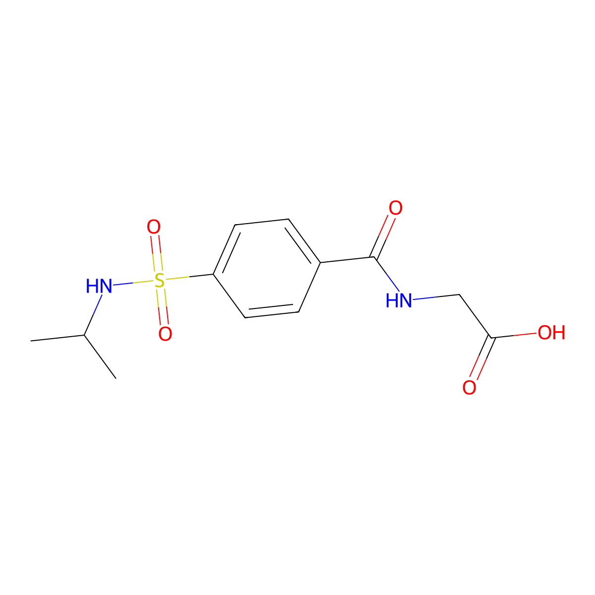 2-({4-[(Propan-2-yl)sulfamoyl]phenyl}formamido)acetic acid molecular structure, CAS 781626-63-9