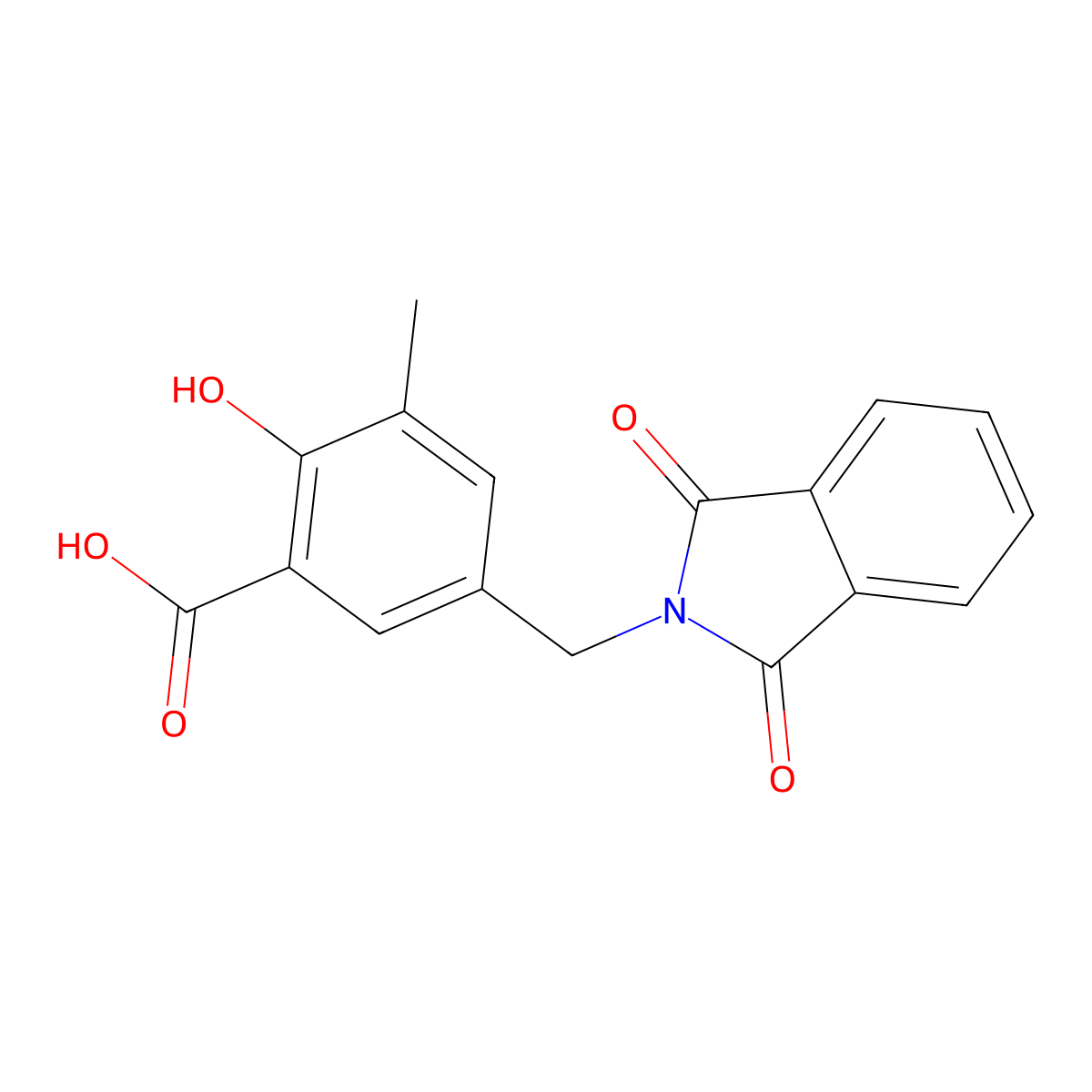5-[(1,3-dioxo-2,3-dihydro-1H-isoindol-2-yl)methyl]-2-hydroxy-3-methylbenzoic acid molecular structure, CAS 781626-90-2