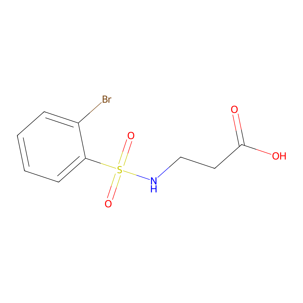 3-(2-Bromobenzenesulfonamido)propanoic acid molecular structure, CAS 781626-91-3