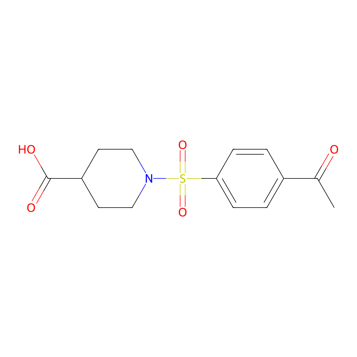 1-(4-Acetylbenzenesulfonyl)piperidine-4-carboxylic acid molecular structure, CAS 781626-93-5