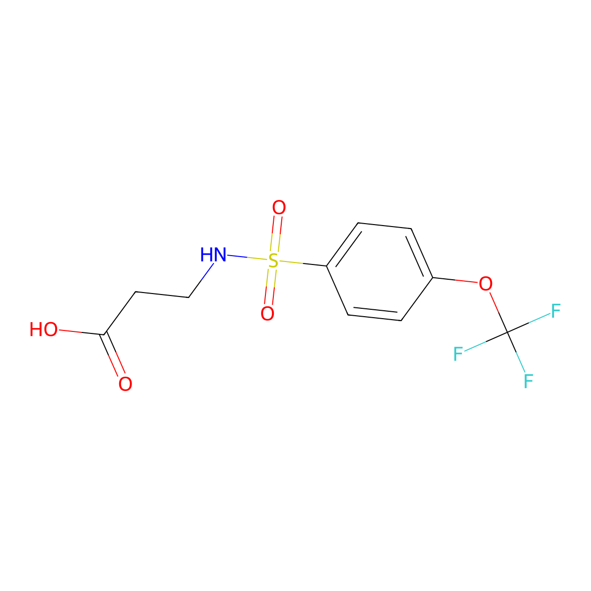 3-(4-(Trifluoromethoxy)benzenesulfonamido)propanoic acid molecular structure, CAS 781626-95-7