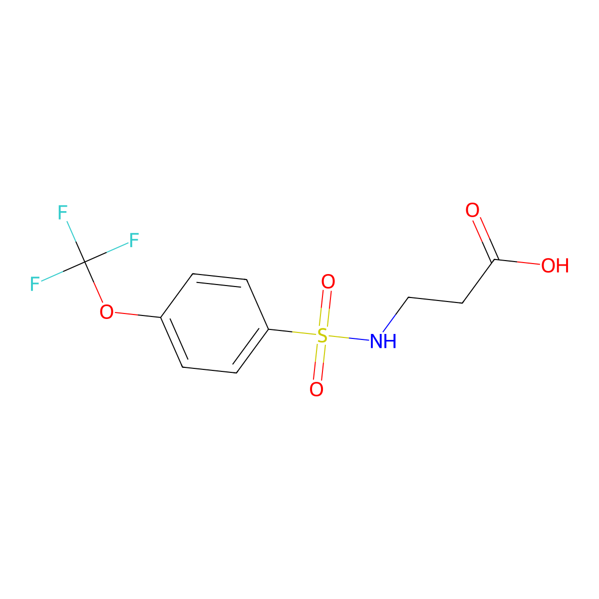 3-(4-(Trifluoromethoxy)benzenesulfonamido)propanoic acid molecular structure, CAS 781626-95-7