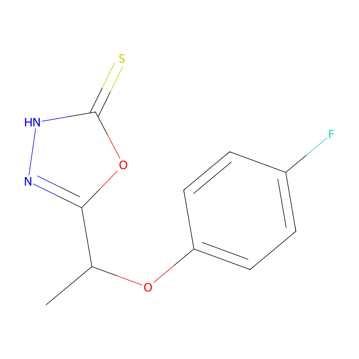5-[1-(4-Fluorophenoxy)ethyl]-1,3,4-oxadiazole-2-thiol molecular structure, CAS 781632-83-5