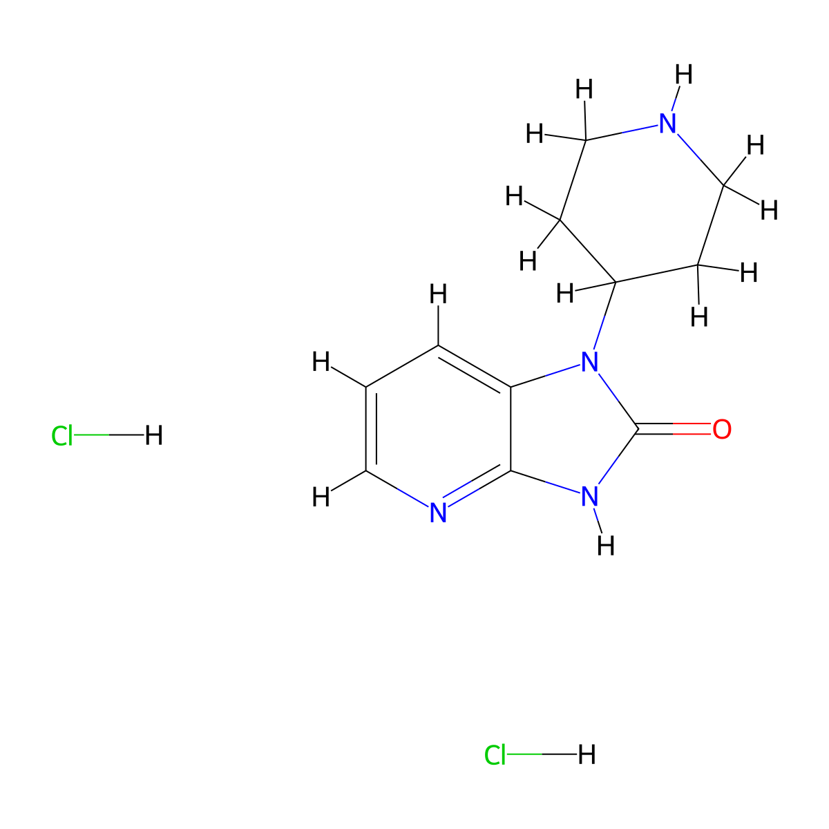 1-(piperidin-4-yl)-1H,2H,3H-imidazo[4,5-b]pyridin-2-one dihydrochloride molecular structure, CAS 781649-84-1