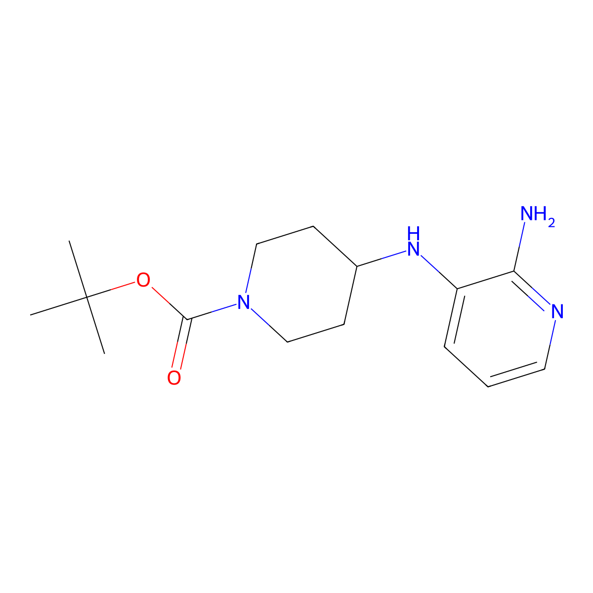 tert-Butyl 4-[(2-aminopyridin-3-yl)amino]piperidine-1-carboxylate molecular structure, CAS 781649-86-3