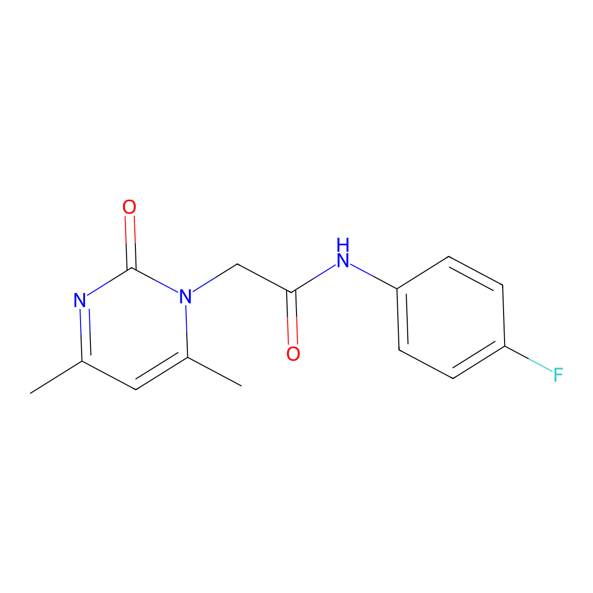 2-(4,6-dimethyl-2-oxopyrimidin-1-yl)-N-(4-fluorophenyl)acetamide molecular structure, CAS 781653-45-0