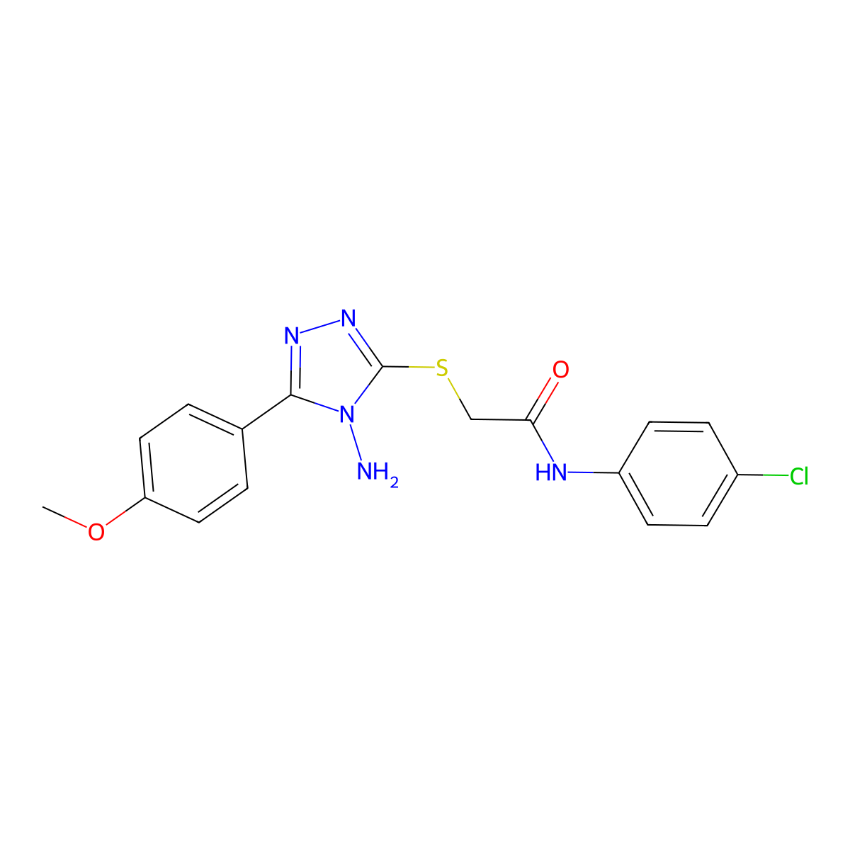 2-{[4-amino-5-(4-methoxyphenyl)-4H-1,2,4-triazol-3-yl]sulfanyl}-N-(4-chlorophenyl)acetamide molecular structure, CAS 781654-63-5