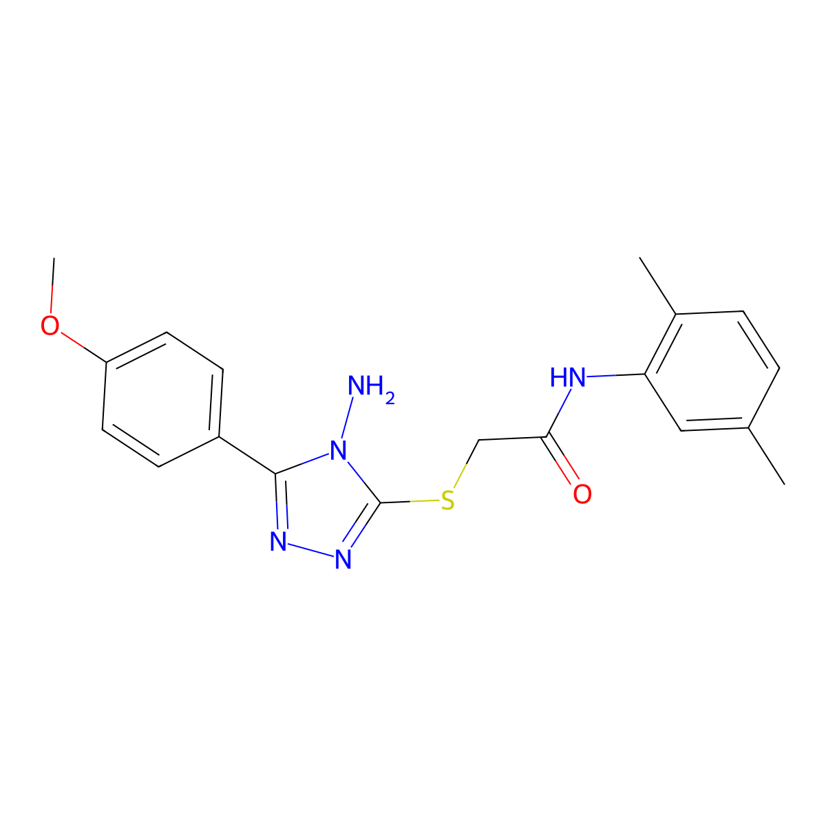 2-((4-amino-5-(4-methoxyphenyl)-4H-1,2,4-triazol-3-yl)thio)-N-(2,5-dimethylphenyl)acetamide molecular structure, CAS 781654-66-8