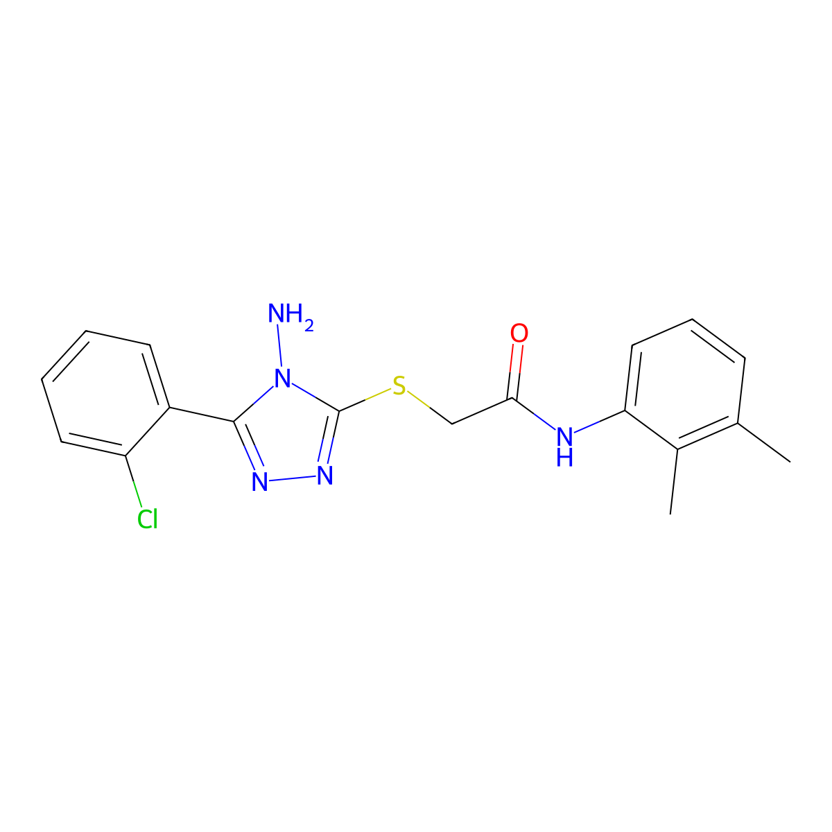 2-{[4-amino-5-(2-chlorophenyl)-4H-1,2,4-triazol-3-yl]sulfanyl}-N-(2,3-dimethylphenyl)acetamide molecular structure, CAS 781654-67-9