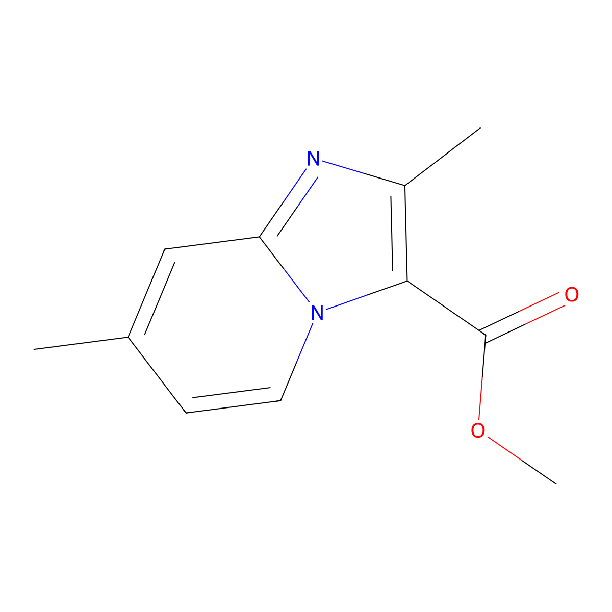Methyl 2,7-dimethylimidazo[1,2-a]pyridine-3-carboxylate molecular structure, CAS 781654-81-7