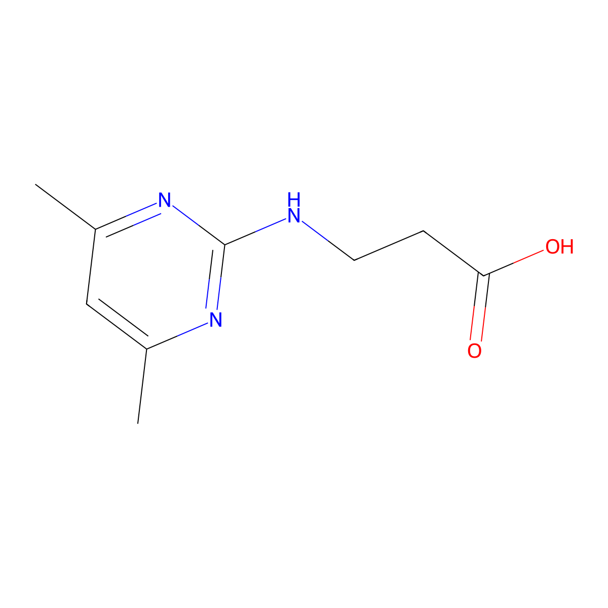 3-[(4,6-dimethylpyrimidin-2-yl)amino]propanoic Acid molecular structure, CAS 781654-86-2