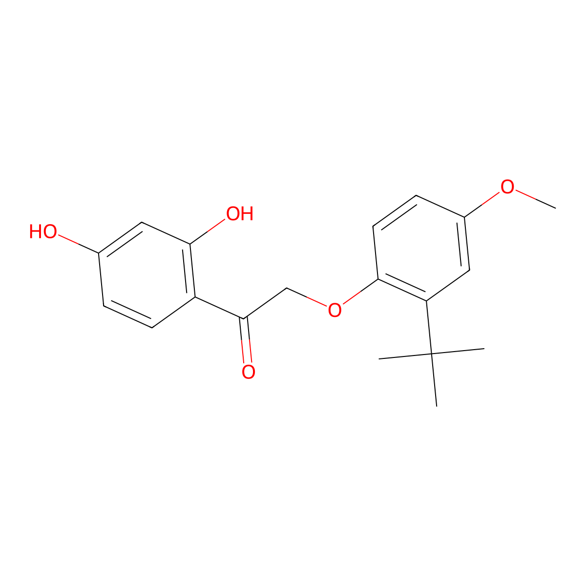2-(2-Tert-butyl-4-methoxyphenoxy)-1-(2,4-dihydroxyphenyl)ethanone molecular structure, CAS 781655-77-4