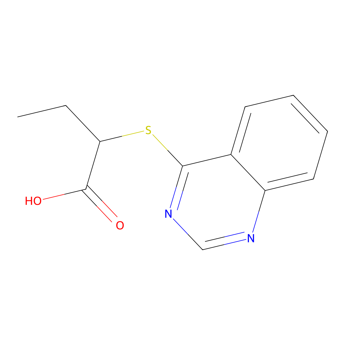 2-(Quinazolin-4-ylsulfanyl)butanoic acid molecular structure, CAS 781656-20-0