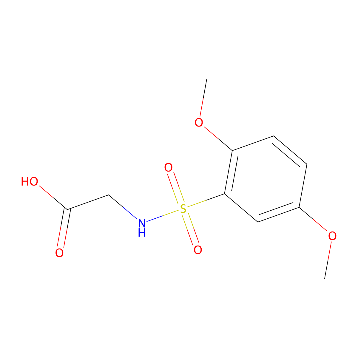 2-(2,5-Dimethoxybenzenesulfonamido)acetic acid molecular structure, CAS 781656-64-2