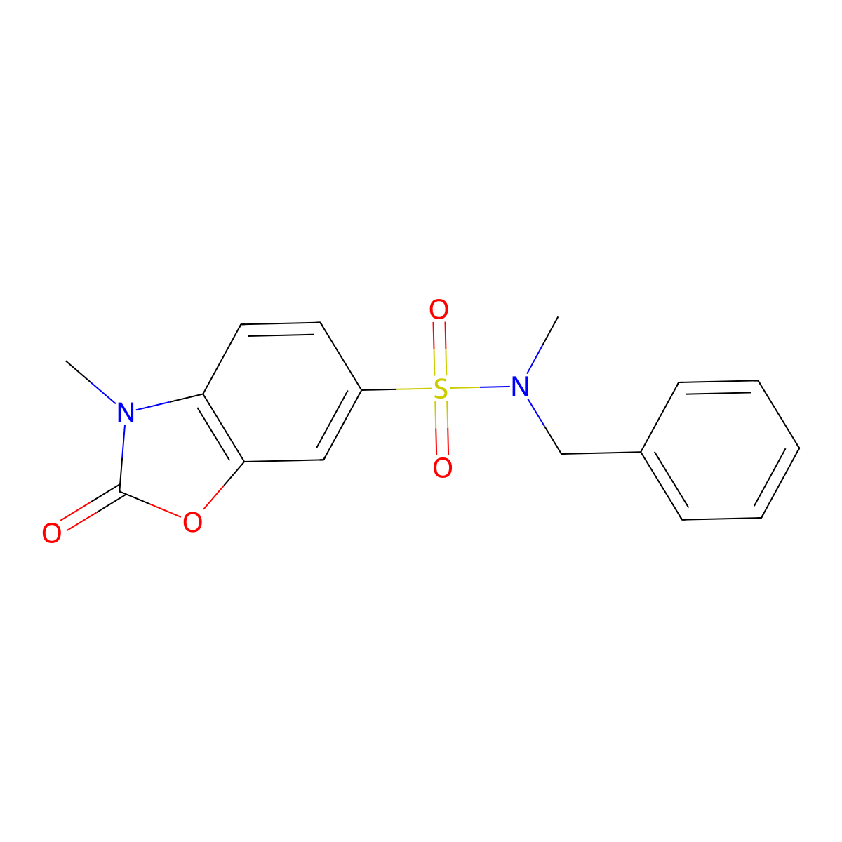 N-benzyl-N,3-dimethyl-2-oxo-2,3-dihydrobenzo[d]oxazole-6-sulfonamide molecular structure, CAS 781656-66-4